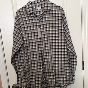Peter Millar Black and White Plaid Casual Button Down Shirt